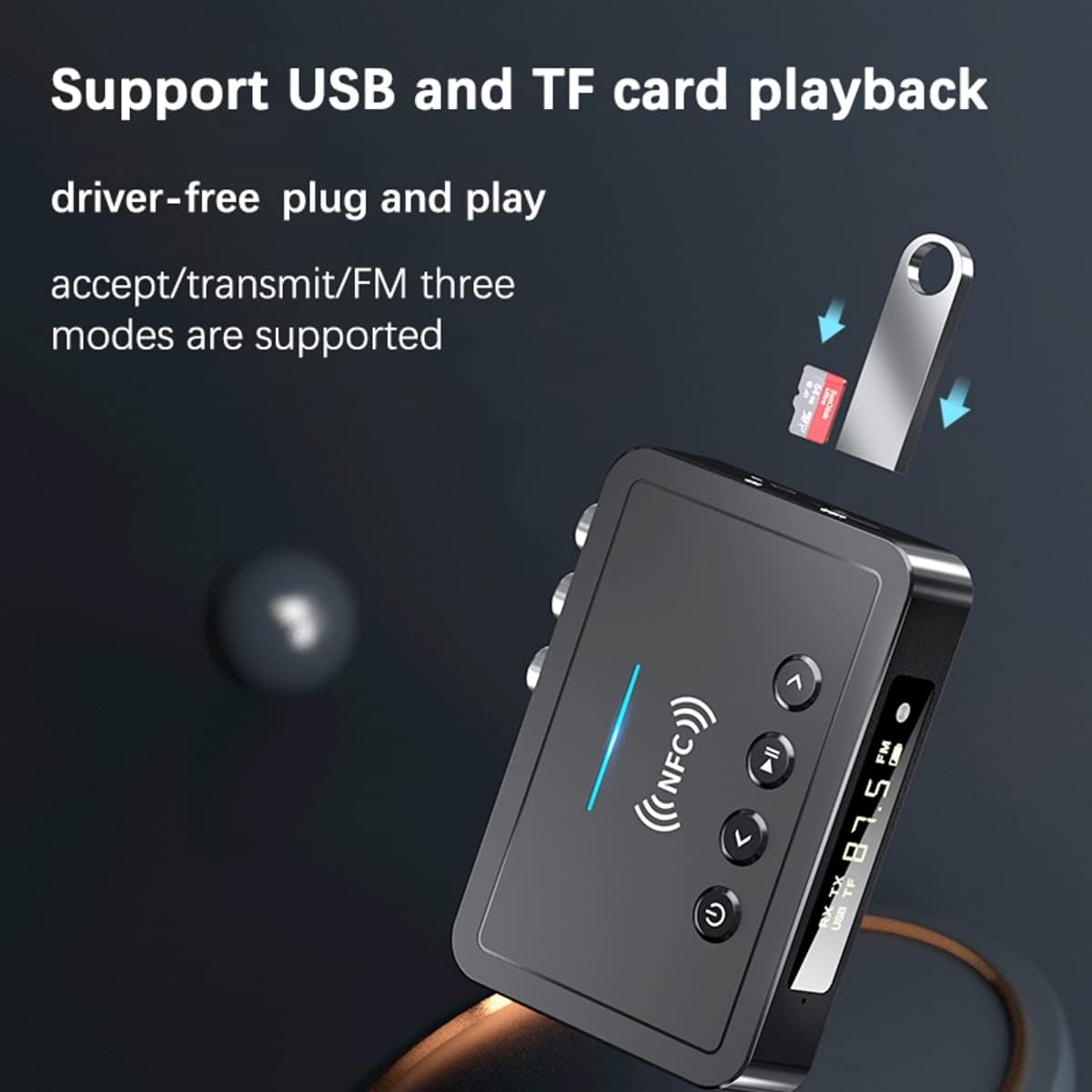 Adaptateur Bluetooth M6 NFC Émetteur Récepteur 5.0