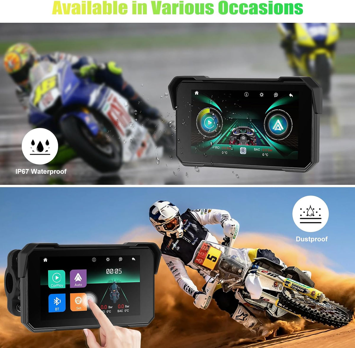 CAMECHO – Écran CarPlay moto