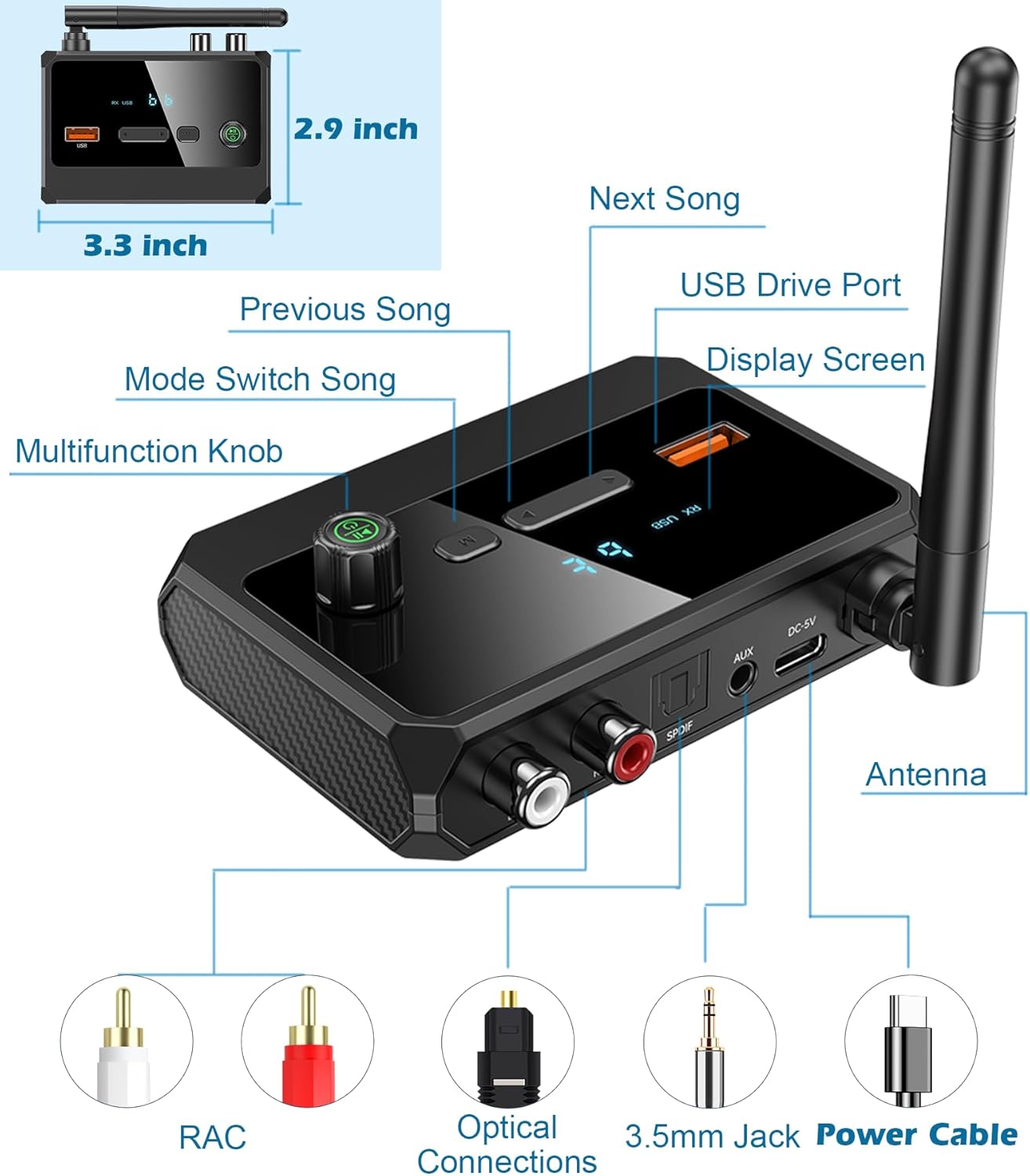 KAIY C36 – Récepteur Bluetooth 5.3