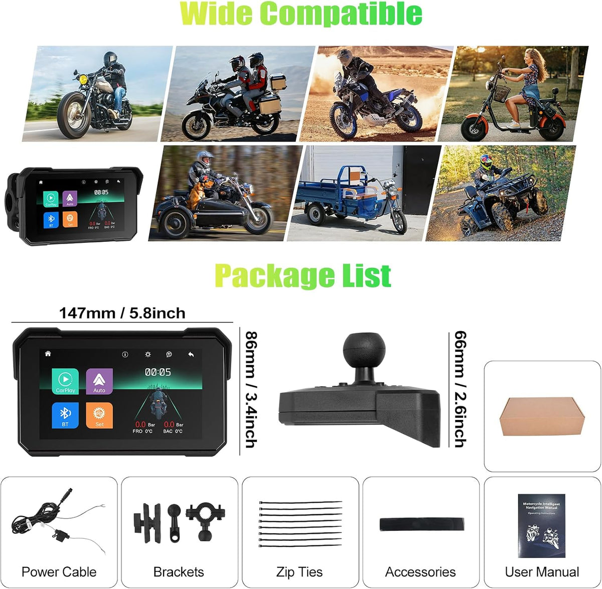 CAMECHO – Écran CarPlay moto