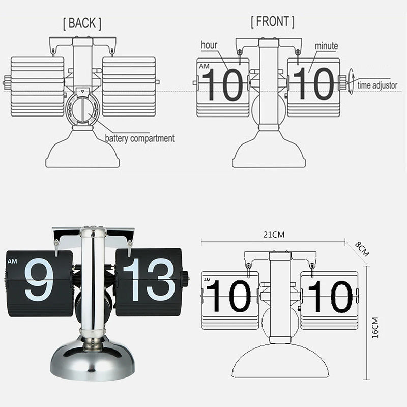 Horloge à Clapets Rétro (Flip Clock)